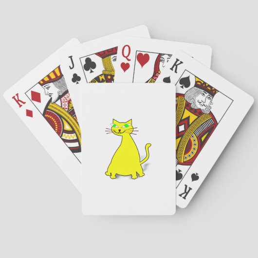 Gele Vette Kat Speelkaarten (Achterkant)