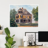 Gele Victoriaans Stijl Home Poster (Thuiskantoor)