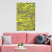 gele vingerafdrukminimalist canvas afdruk (Insitu (Woonkamer))