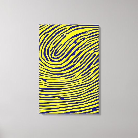gele vingerafdrukminimalist canvas afdruk (Voorkant)