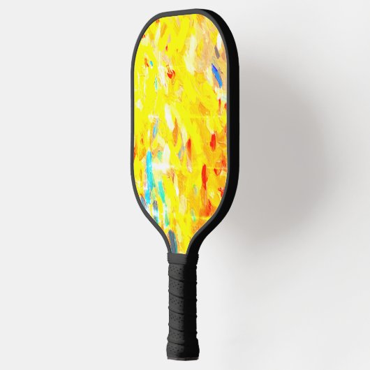 Gele vingerverf pickleball paddle (Links)