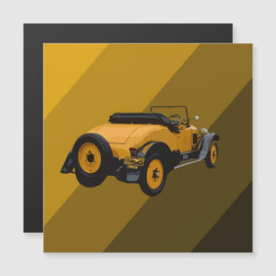 Gele vintage cabriolet, magnetische kaart