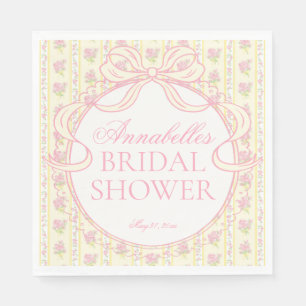 Gele Vintage Fantasie Bloemrijke Bruiloft Dessert Servet