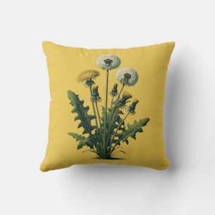 Gele Vintage Paardenbloemen Kussen