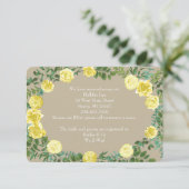 Gele Vintage Roos Elegante Trouwdag Kaart (Staand voorkant)