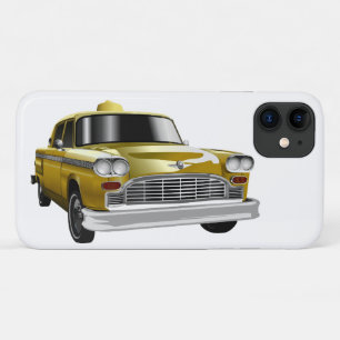 Gele vintage taxi uit New York City iPhone 11 Hoesje