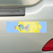 Gele vis bumpersticker (Op auto)
