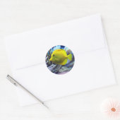 Gele vis ronde sticker (Envelop)
