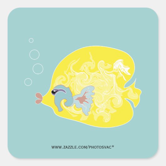 Gele Vis Sticker (Voorkant)
