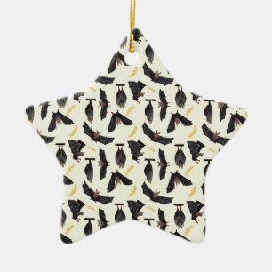 gele vleermuizen keramisch ornament