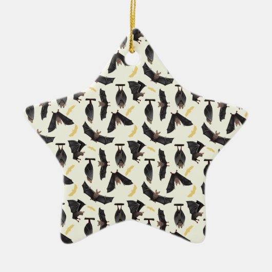 gele vleermuizen keramisch ornament (Voorkant)