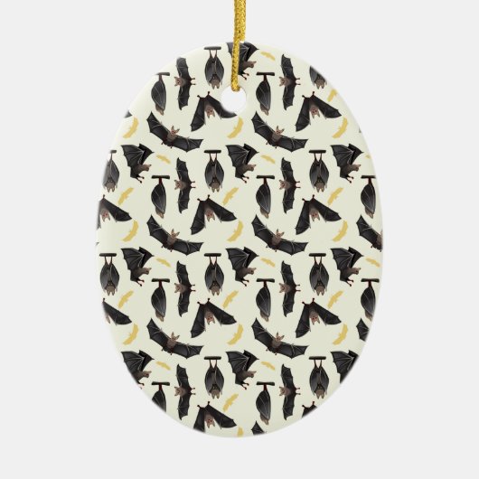 gele vleermuizen keramisch ornament (Voorkant)