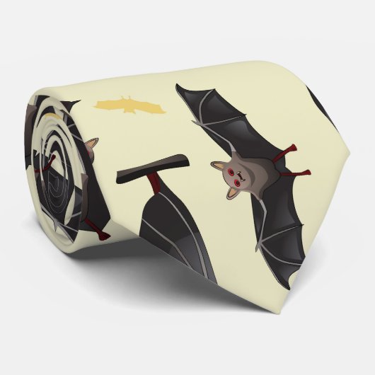 gele vleermuizen stropdas (Opgerold)