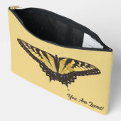  gele vlinder en Initiaal accessoire tas (Open)