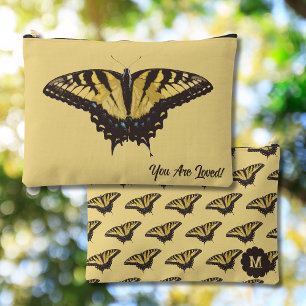 gele vlinder en Initiaal accessoire tas