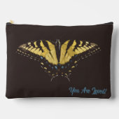 Gele Vlinder en Initiaal op Accessoirezak Etui (Voorkant)