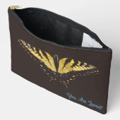 Gele Vlinder en Initiaal op Accessoirezak Etui (Open)