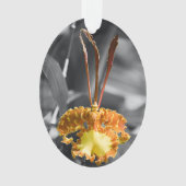 Gele vlinder orchidee bloem ornament (voorkant)