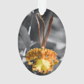 Gele vlinder orchidee bloem ornament (achterkant)