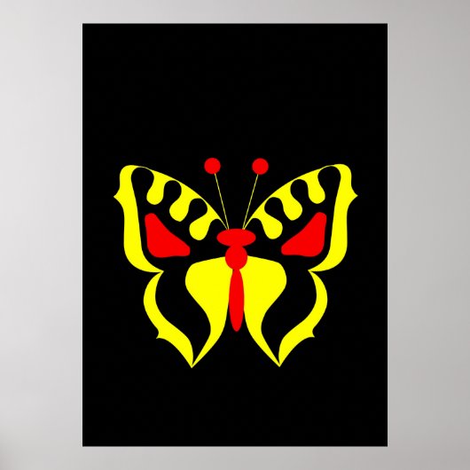 Gele vlinder poster (Voorkant)