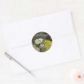 Gele vlinder ronde sticker (Envelop)