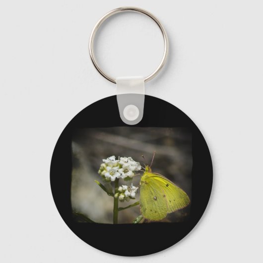 Gele vlinder sleutelhanger (Voorkant)