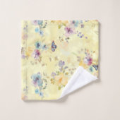 gele vlinderbloemenpastel bad handdoek (Wasdoekje)