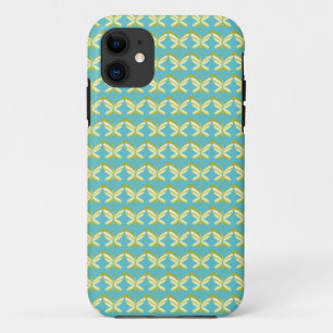 Gele vlinders op blauw iPhone 11 hoesje