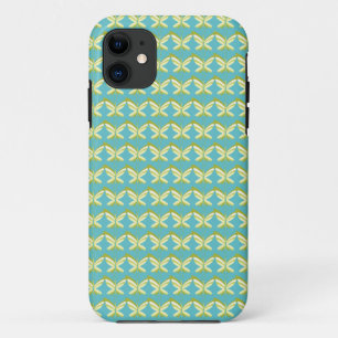 Gele Vlinders op Blauw iPhone 11 Hoesje