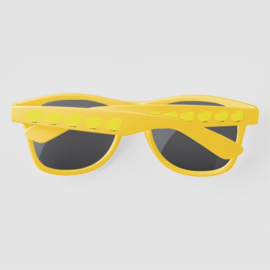 Gele Vlinders Plastic Zonnebril (Achterkant)