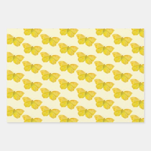 Gele vlindervliegende brimstone inpakpapier vel (Voorkant)