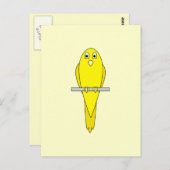 Gele vogel. Canarische. Briefkaart (Voorkant / Achterkant)