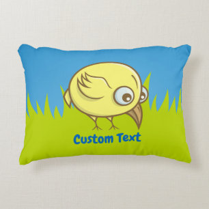 Gele vogel cartoon decoratief kussen