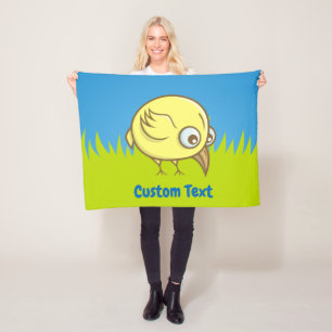 Gele vogel cartoon fleece deken