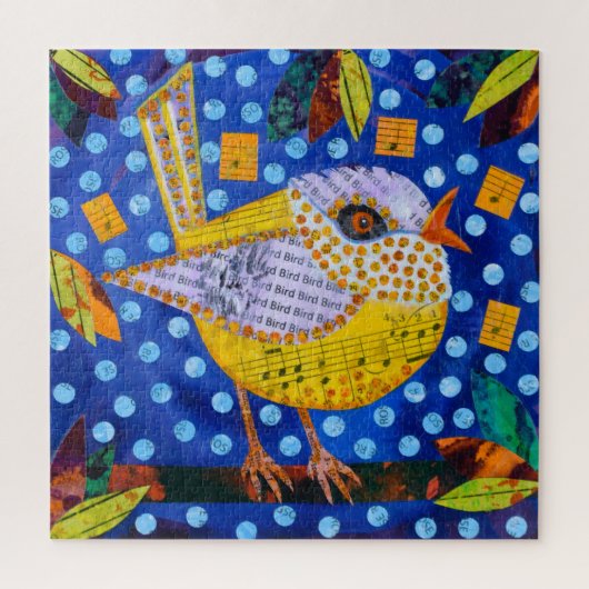 Gele vogel legpuzzel (Verticaal)