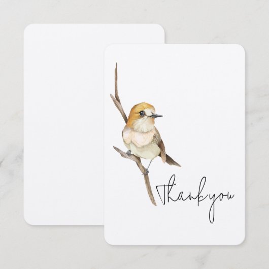 Gele vogel op een filiaal bedankt (Voorkant / Achterkant)