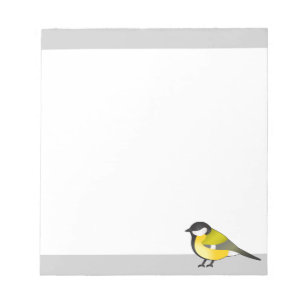 Gele Vogel Parus Major Cartoon Illustratie Notitieblok