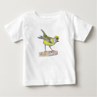 Gele Vogel Tekening Baby Fijne Jersey T-shirt,
