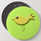 Gele vogelcadeaus ronde button 6,0 cm (Voorkant /achterkant)