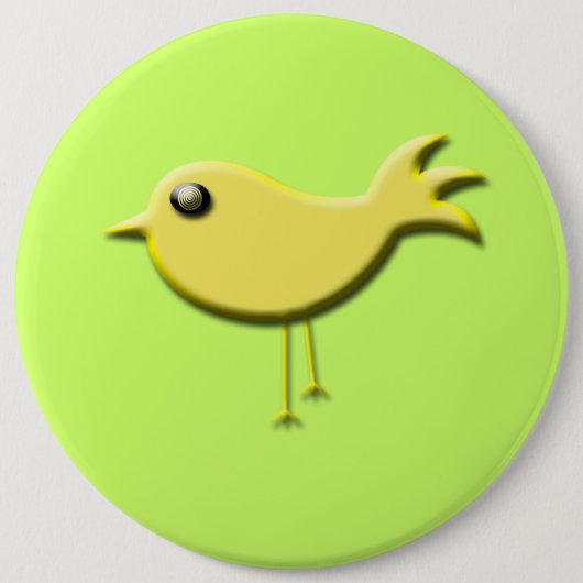 Gele vogelcadeaus ronde button 6,0 cm (Voorkant)
