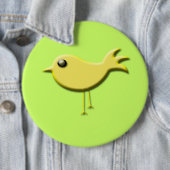 Gele vogelcadeaus ronde button 6,0 cm (In situ)