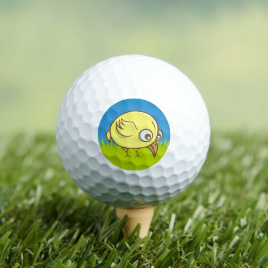 Gele vogelcartoon golfballen (Insitu Shirt)