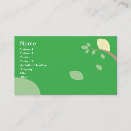 Gele vogels - Business Visitekaartje (Voorkant)