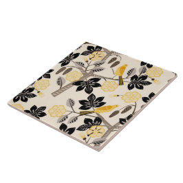 Gele vogels tegeltje