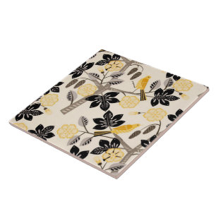 Gele vogels tegeltje