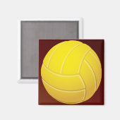 Gele Volleyball Earthy Red Background Magneet (Voorkant / Achterkant)