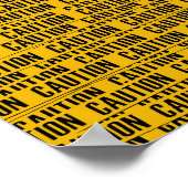 Gele voorzichtige tape poster (Hoek)