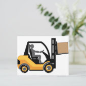 Gele vorklift briefkaart (Staand voorkant)