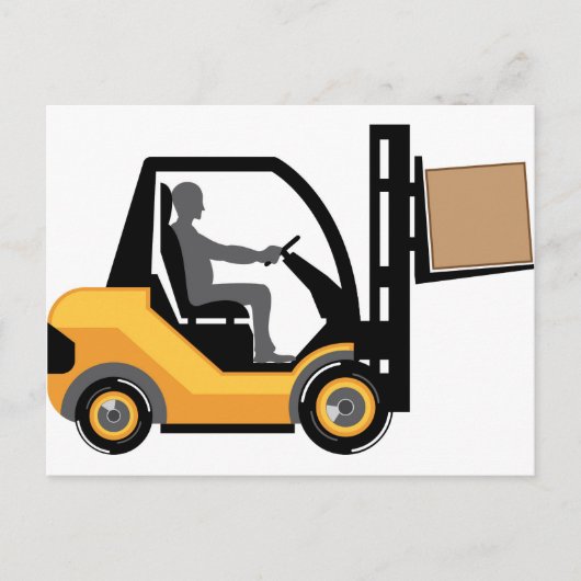 Gele vorklift briefkaart (Voorkant)