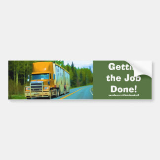 Gele vrachtwagen voor vrachtwagens en vrachtwagens bumpersticker